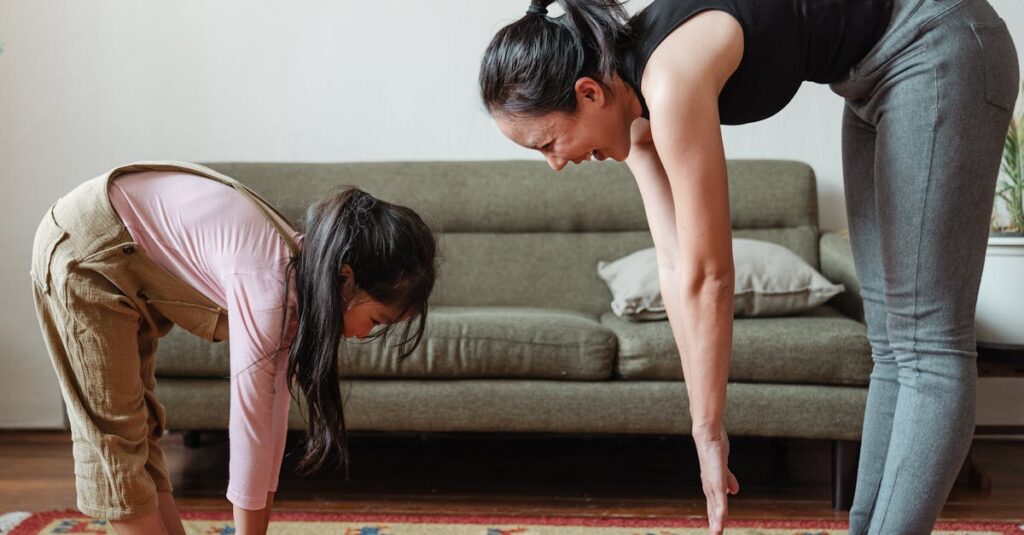 共働き家庭で今日から家事の仕組み化を始めるためのステップをイメージしたイラスト。家族が協力してルーチンを始めている様子。
