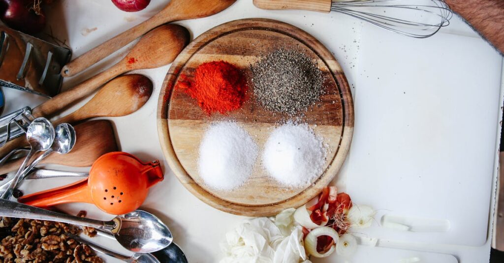 作り置き初心者向けの保存容器やキッチン道具が整然と並べられている様子