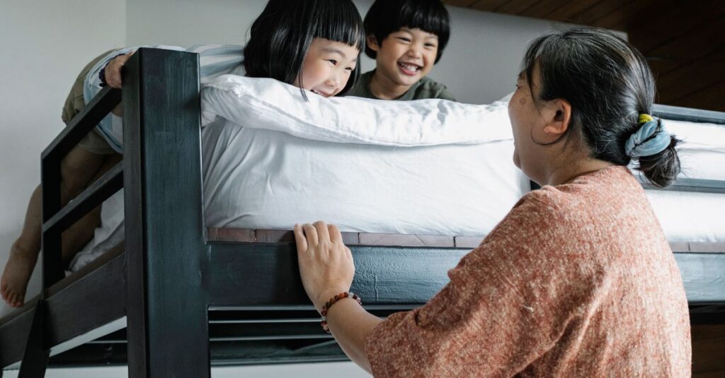 ファミリー世帯の寝室と子ども部屋の動線マップ例
