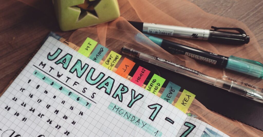 献立を1週間単位でローテーションするイメージ。カレンダー上に各曜日の料理が並ぶ構成で、視覚的にわかりやすい図。